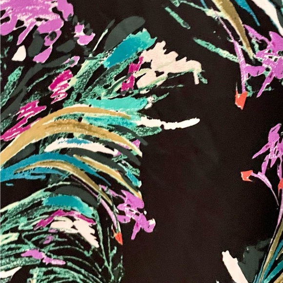 Black + Abstract Print swing mini/knee length dress - Picture 2 of 3